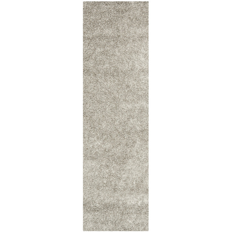Assar Handmade Tufted Silver Area Rug, Runner 2'3" x 10'
