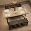 Ensemble de table de salle à manger extensible 63 po avec 2 bancs, ensemble de table de cuisine rectangulaire de 3 pièces pour 4 à 6 personnes, ensemble de coin-repas en bois industriel avec structure en métal robuste, conception peu encombrante, gris rustique-1171578101