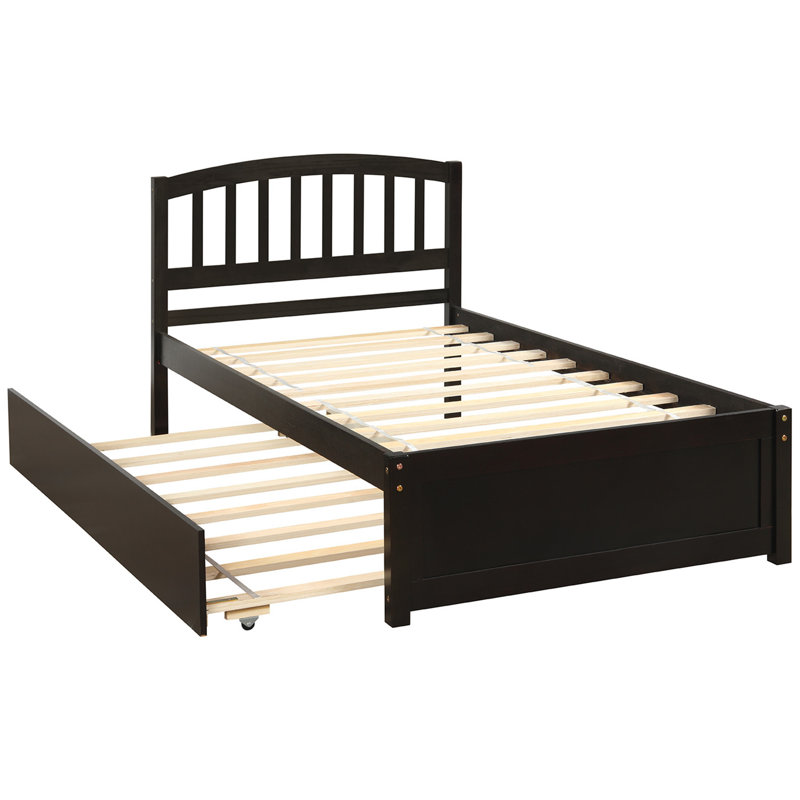 Lit simple avec couchette Millheim, Espresso