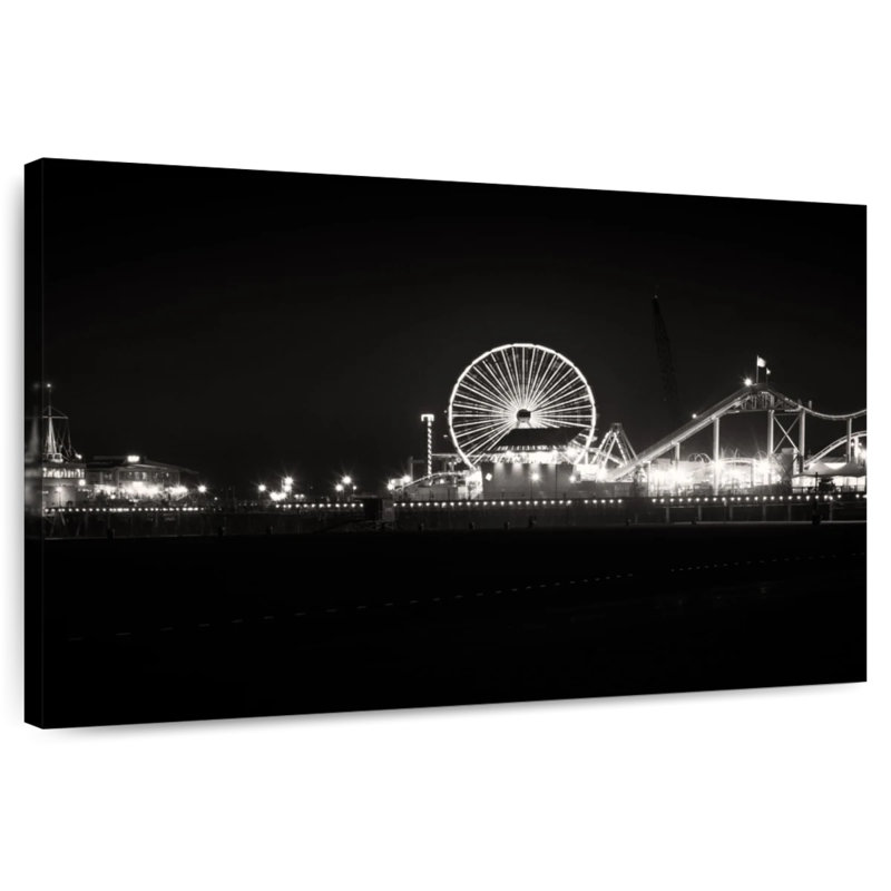 Jetée Kerner Santa Monica la nuit, H 20 po x l 30 po