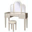 Ensemble de coiffeuse en miroir avec lumière DEL, ensemble de coiffeuse de chambre à coucher pour chambre / salle de maquillage, bureau de travail pour femme, ensemble de mobilier pour fille