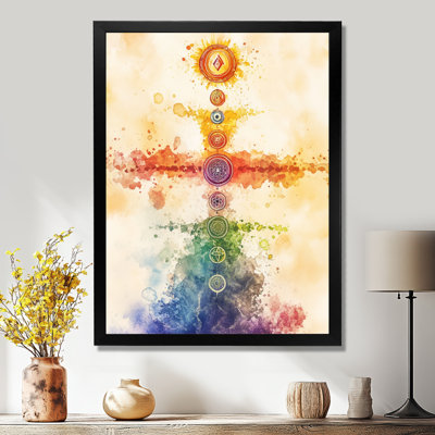 Chakras in Radiant Balance III - Meditation Picture Framed Wall Art