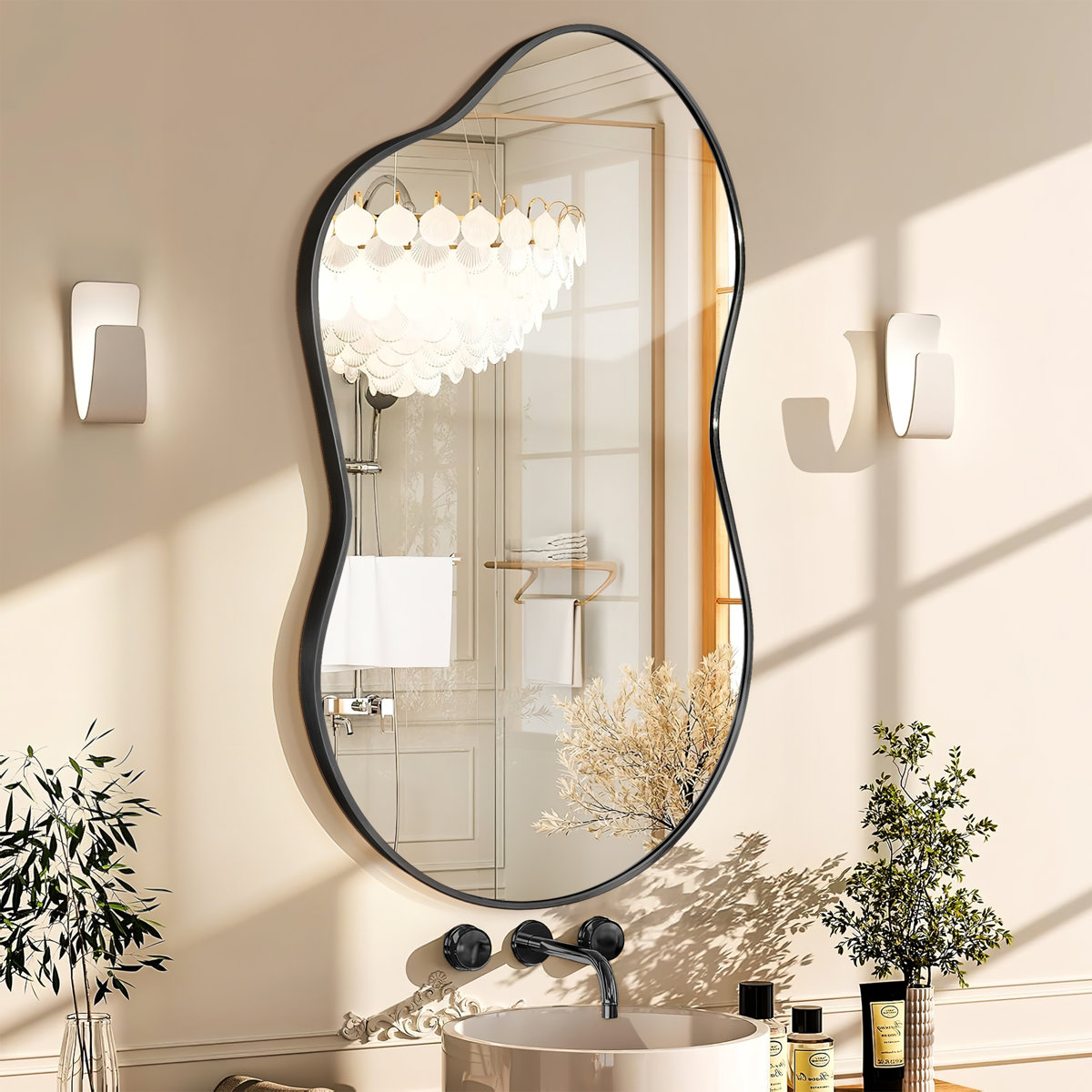 Ivy Bronx Nadara Asymmetrical Metal Wall Mirror