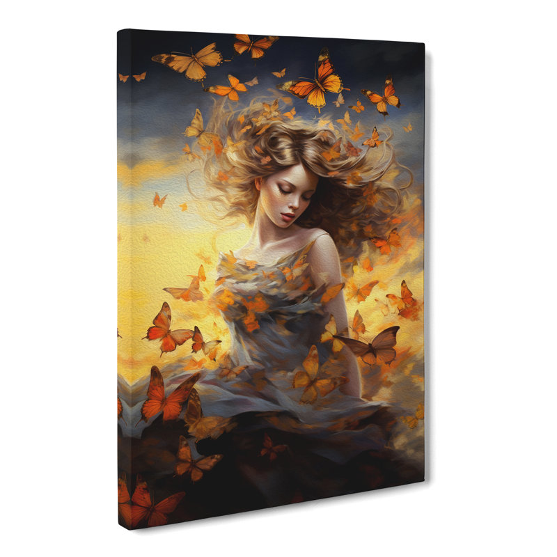 Butterfly Romanticism - Wrapped Canvas, 60cm H x 40cm W x 3cm D