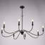 Lustre style campagnard à 8 lumières Annabelle, finition noir mat, 42 po de largeur, hauteur réglable, compatible DEL-371976153-371976149-371976151