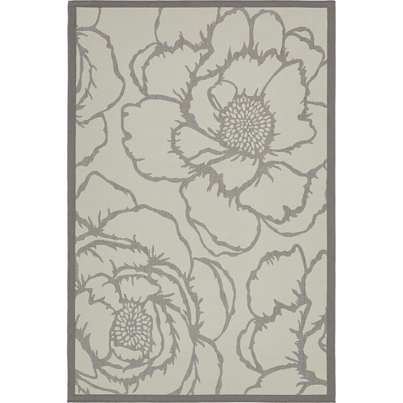 Tapis pour véranda d'extérieur gris pétale, Rectangle 5 pi 3 po x 8 pi