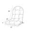 Coussin de siège à haut dossier - Coussin de chaise Adirondack extérieur imperméable pour meubles de patio avec attache, couleur vibrante, rembourrage élastique de qualité supérieure, utilisation multi-scénario, indigo-1790471949