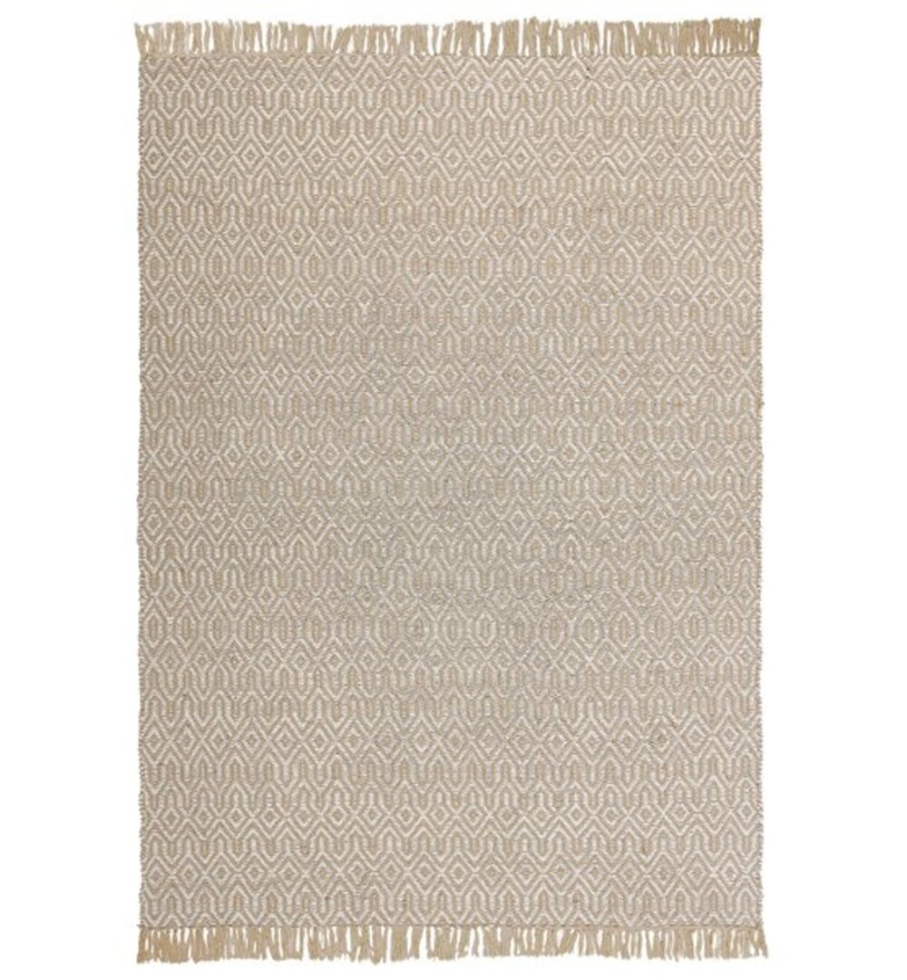 Handgefertigter Teppich Aindrea in Beige