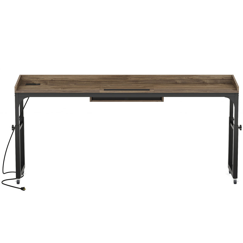 Table de lit à hauteur réglable 35,4 "à 43,3" avec roulettes
