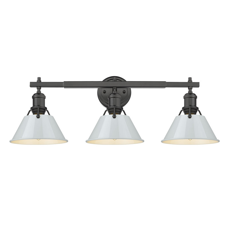 Luminaire à 3 lumières Felda, Noir mat, Bleu sombre