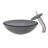 Novatto 16.5'' Clear Grey Glass Circular Bathroom Sink with Faucet