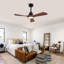  Ventilateur de plafond noir moderne 42 pouces avec lumière et 3 pales en bois massif avec moteur à courant continu réversible et télécommande-796230917-796230916