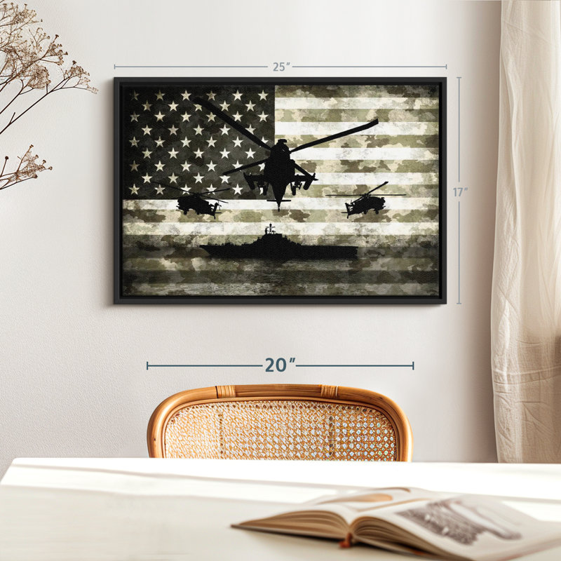 Militaire «Marine Camo USA Flag», H 17 po x l 25 po
