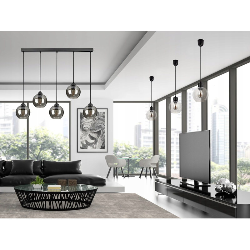 Vard 5 - Light Matte Black Kitchen Island Pendant, Aluminium