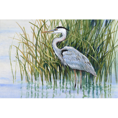 Heron In The Marsh II by Timothy O' Toole - Wrapped Canvas Painting