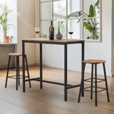  3 - Piece Dining Set, Rectangular Bar Table Set