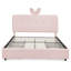 Full Kids Upholstered Bed Frame with Rabbit Ear Headboard, LED Light, 4 Drawers Storage, Boucle Fabric-558246122-558246124