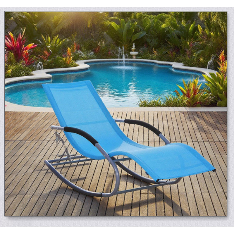 Chaise longue d'extérieur Zero Gravity Rocking Chair avec tube EVA et coussin amovible
