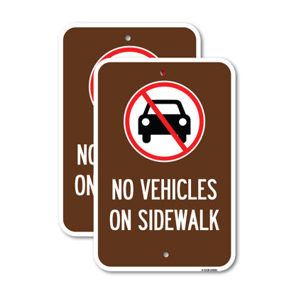 No Vehicles on Sidewalk Aluminum Sign