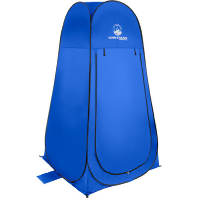 Wakeman Pop Up Pod (L) 3.3ft x (W) 3.3ft x (H) 6.2ft - Portable Privacy Tent, Camping Tent, Blue