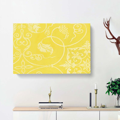 Yellow Floral Design by Taguchi Tomoki - Wrapped Canvas Painting