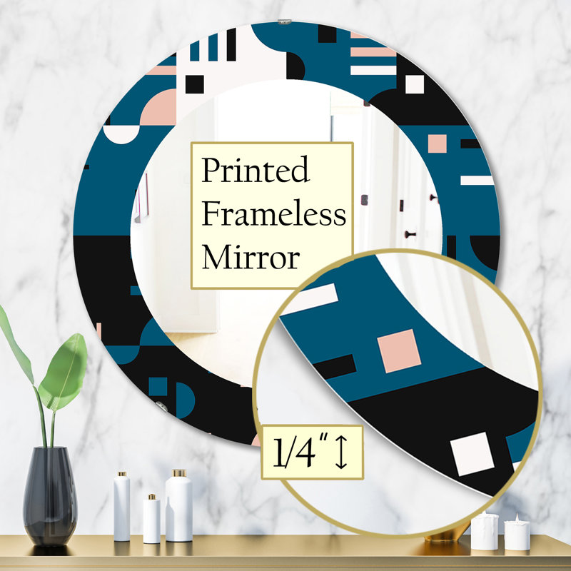Miroir de coiffeuse Honeycomb, H 31,5 po x l po, Géométrique, Bleu