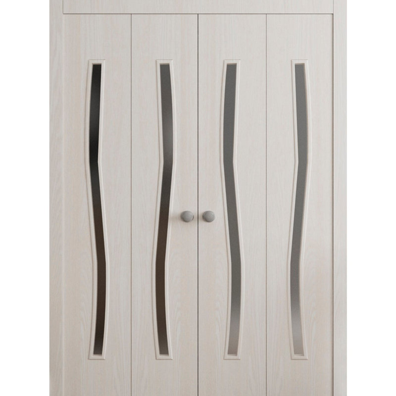 Portes coulissantes doubles pour garde-robe coulissante - ESSENTIEL 8002 - Ensemble de quincaillerie de moulures à moulures robustes - Portes de garde-robe en bois massif