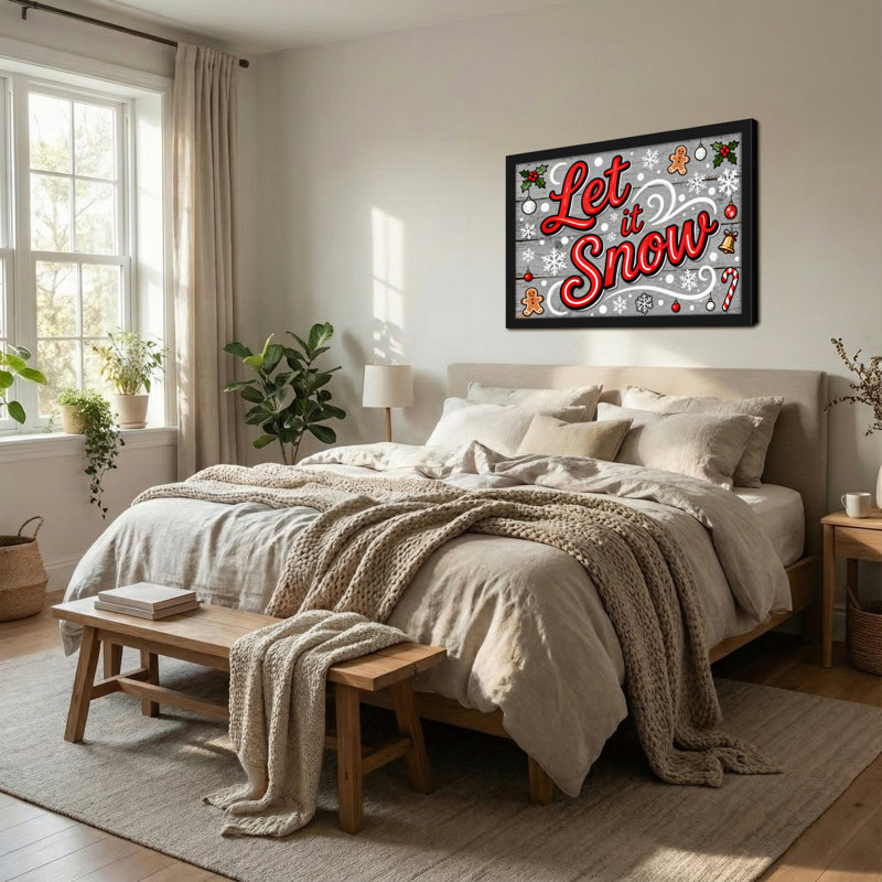 Motif de Noël «Let It Snow Christmas», H 12 po x l 18 po
