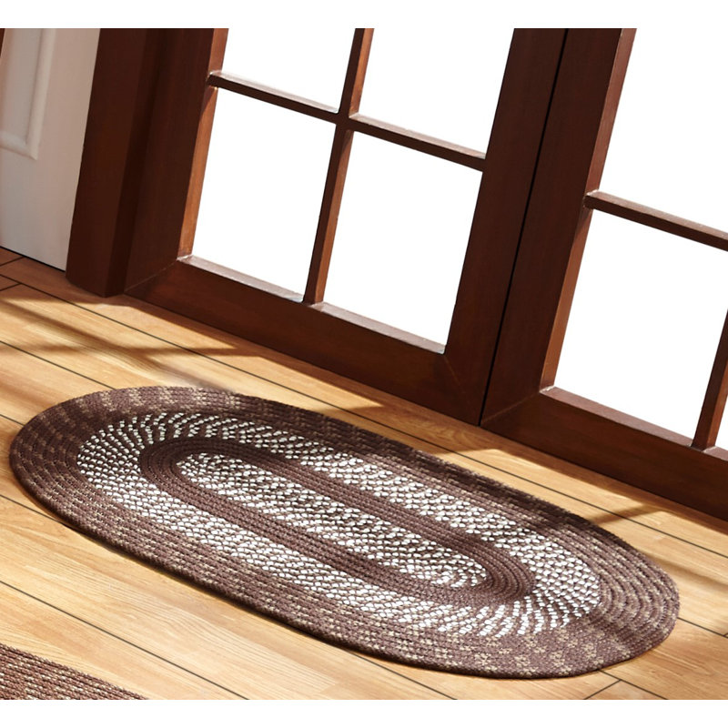 Tapis brun à motif géométrique tressé à la main Tookes, Tapis de couloir 2 pi x 9 pi