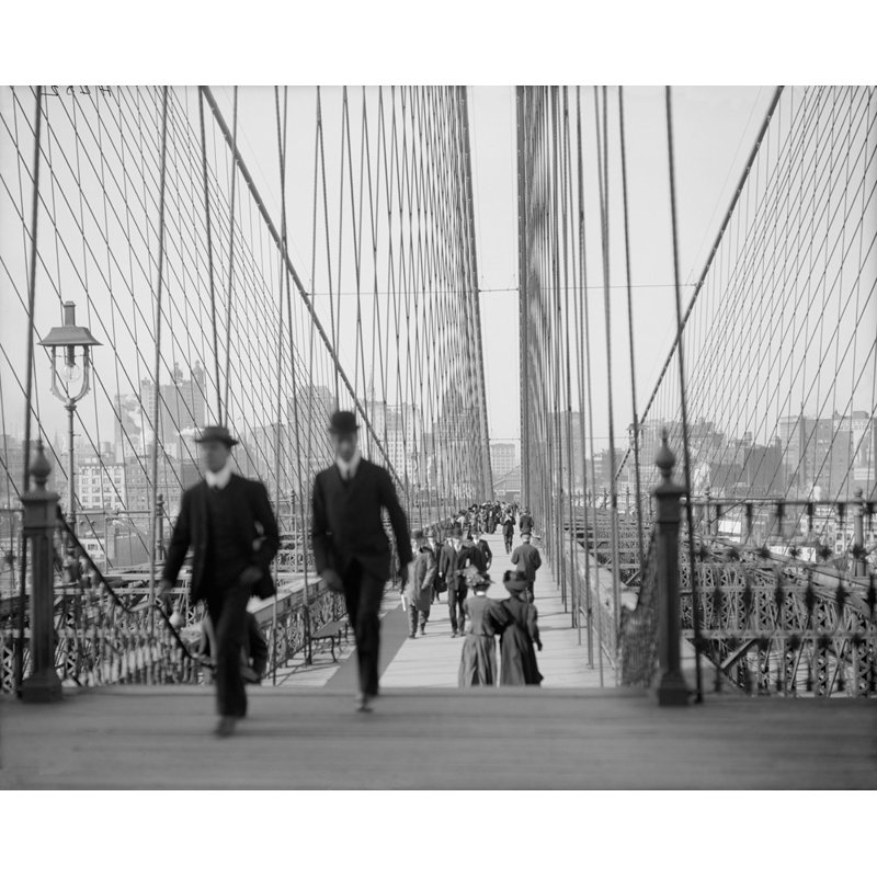 Pont de Brooklyn à New York - 1909, H 36 po x l 45 po