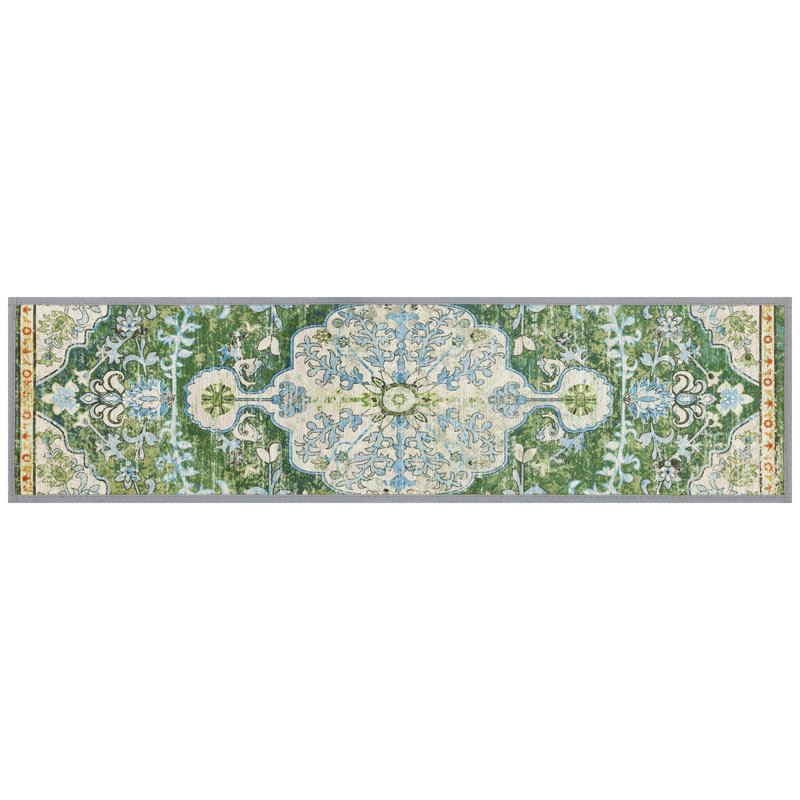 Tapis d'escalier antidérapants pour l'intérieur, Vert / Bleu / Beige