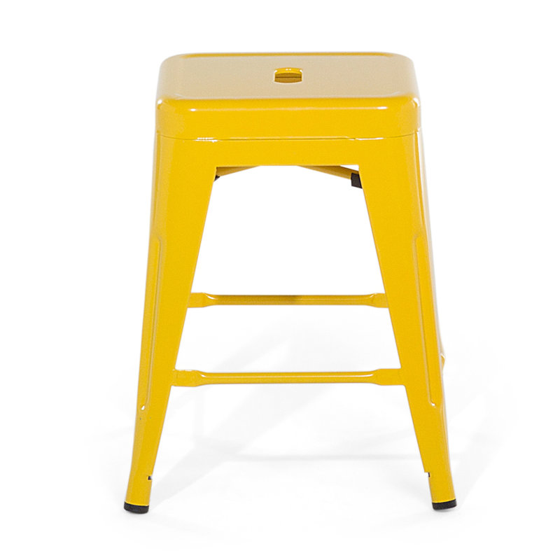 Redcar Counter Stool with Metal Frame, Yellow, 46cm H x 32cm W x 32cm D