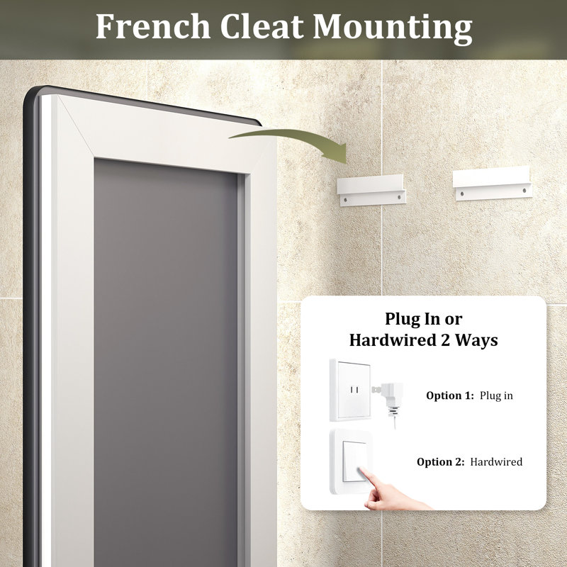 Aevar UL Certified Front & Back LED Anti-Fog Tempered Glass Bathroom/Vanity Mirror with 3-Year Warranty, 77" x 36"