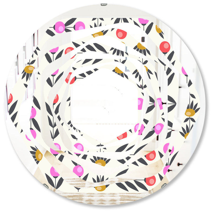 Miroir mural Whirl Abstract Floral Design, H 31,5 po x l po