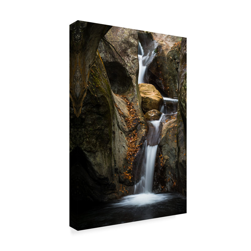 « automne cascade falaises », reproduction d’impression sur toile tendue, H 19 po x l 12 po x P 2 po
