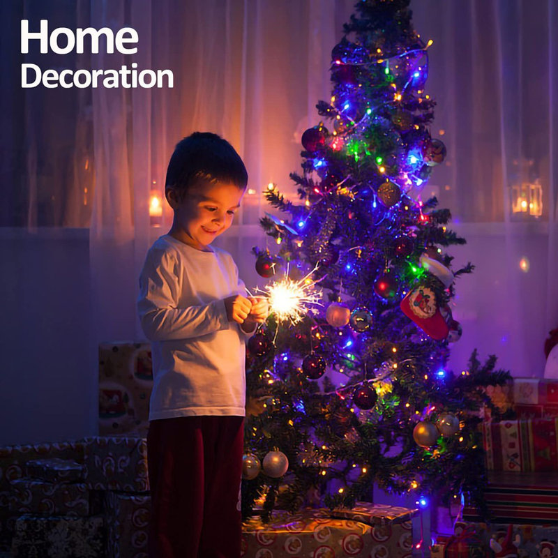 66 ft Solar Powered 200 LED String Light Holiday Decorations Outdoor Waterproof, Multicolor