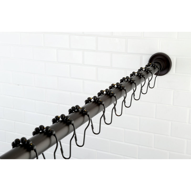 Ensemble de tringle à rideau de douche ajustable de 60 à 72 pouces avec anneaux Kingston Brass Edenscape, Bronze huilé