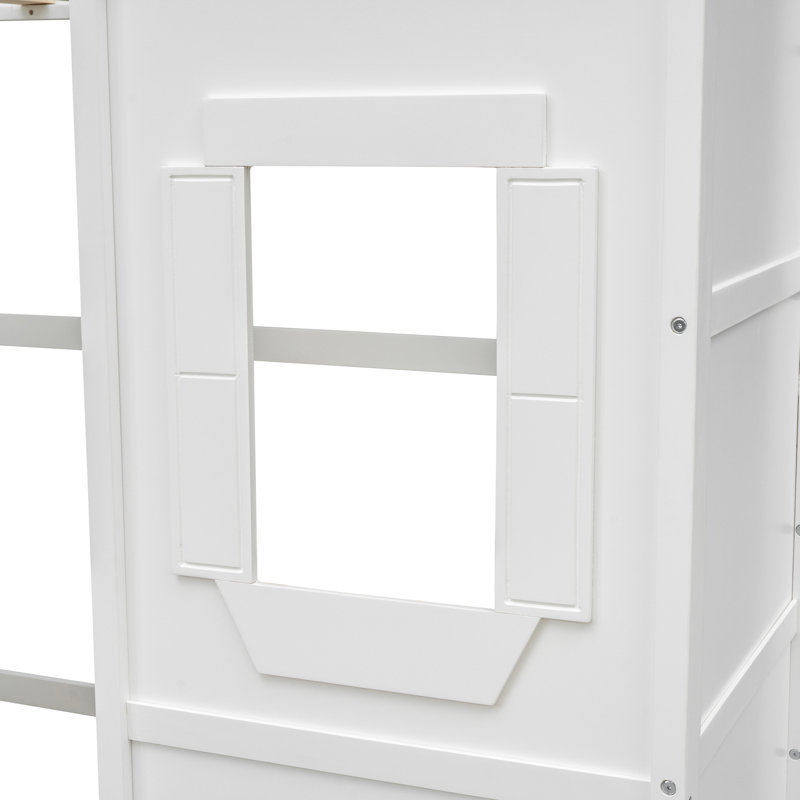 Lit mezzanine simple avec échelle - blanc, Blanc