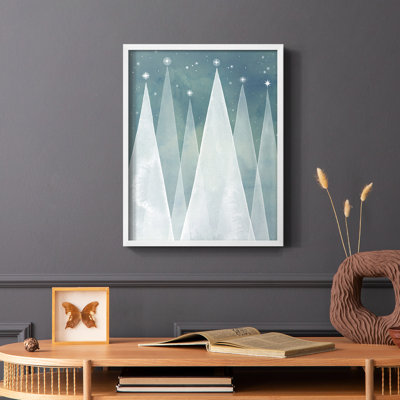 Mod Evergreens I Framed Print - Solid Wood