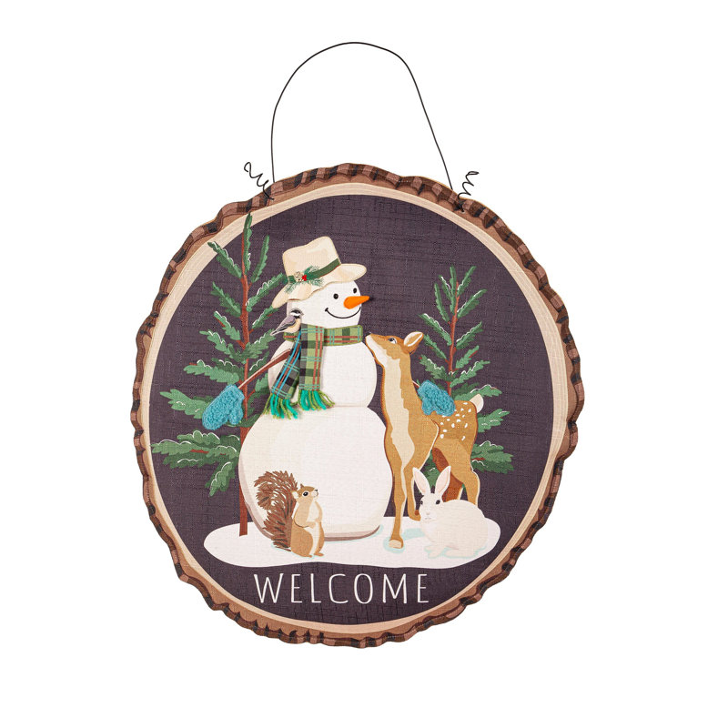 Décoration de porte Woodland Snowman and Friends Estate