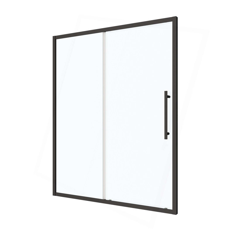 Porte de douche coulissante, porte coulissante, verre trempé, Noir