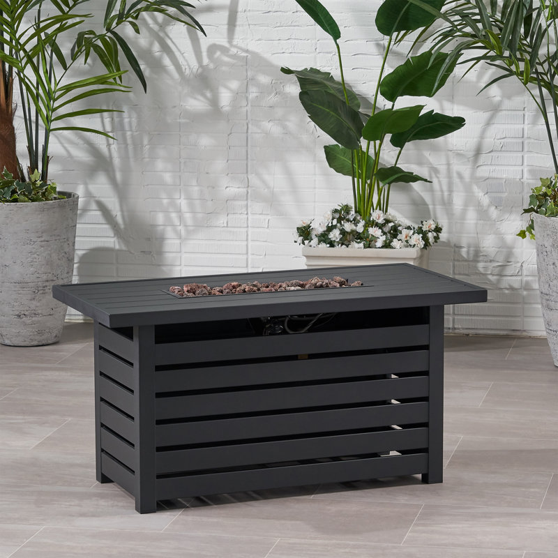 Fernon Rectangle Iron Propane Smokeless Fire Pit