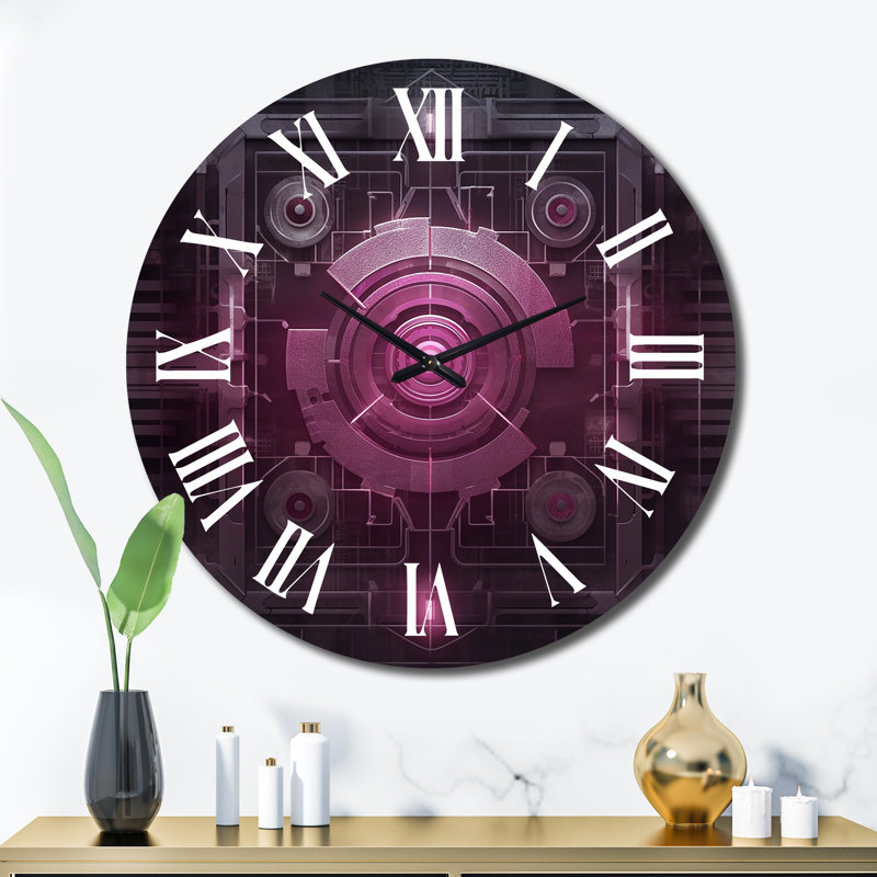 Horloge murale Mystical Fuchia Sacred Chakra, Très grand