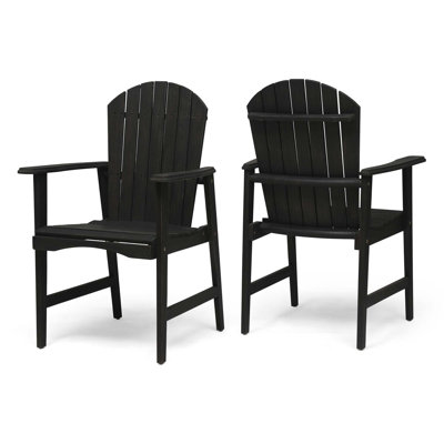 Outdoor Weather Resistant Acacia Wood Adirondack Dining Chairs (Set Of 2)