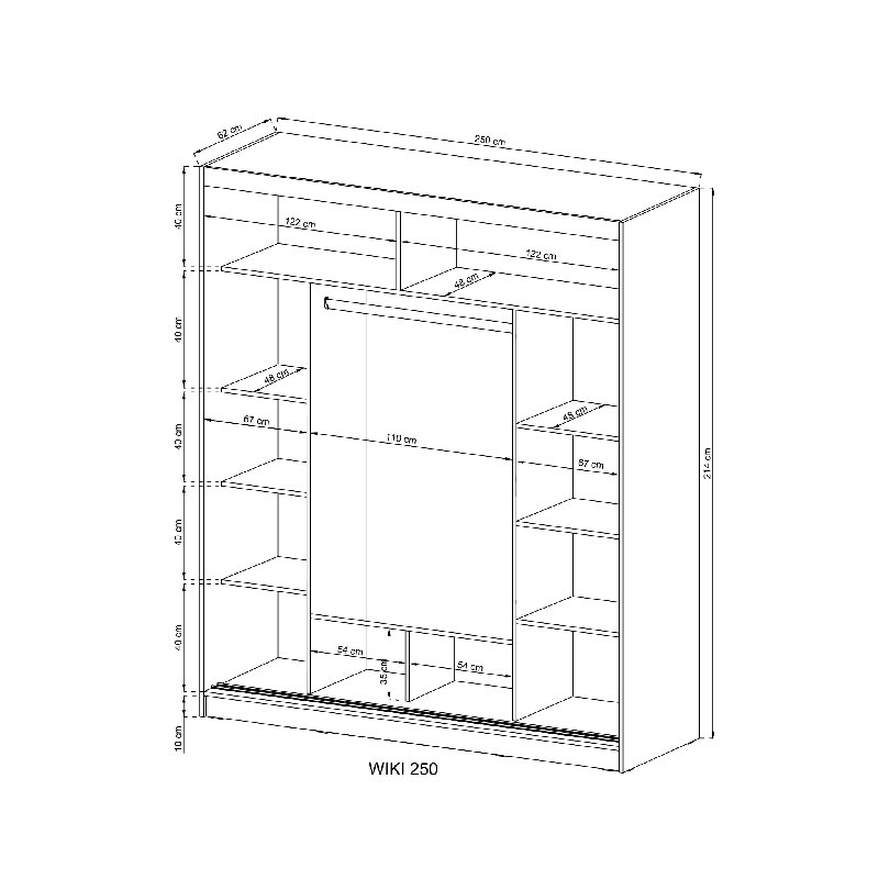 Eva-Rae 3 Door Wardrobe, White Matt
