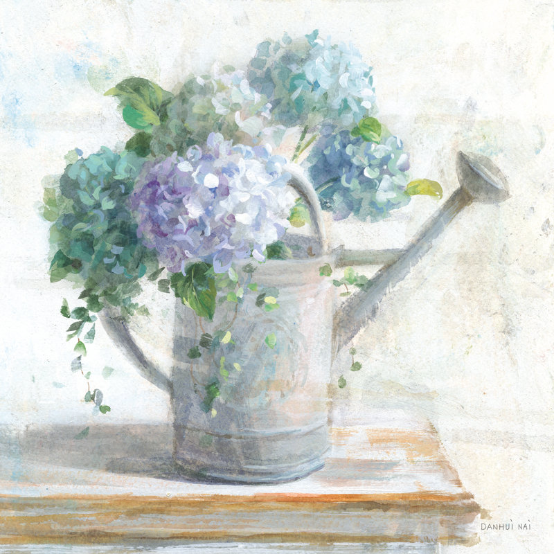 Morning Hydrangeas II by Danhui Nai - Wrapped Canvas Print, 76cm H x 76cm W