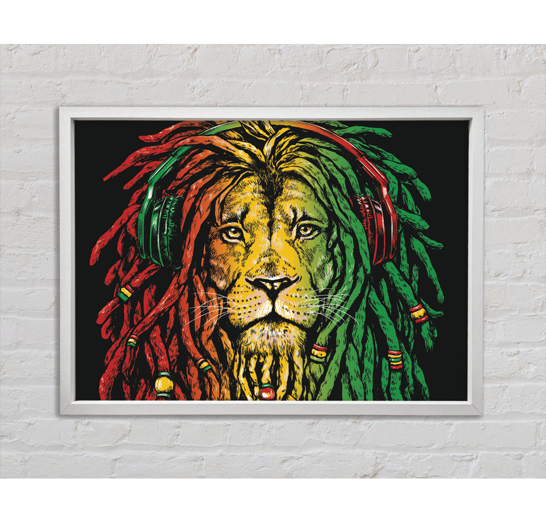 Rasta Lion - Einzelner Bilderrahmen Kunstdrucke auf Leinwand