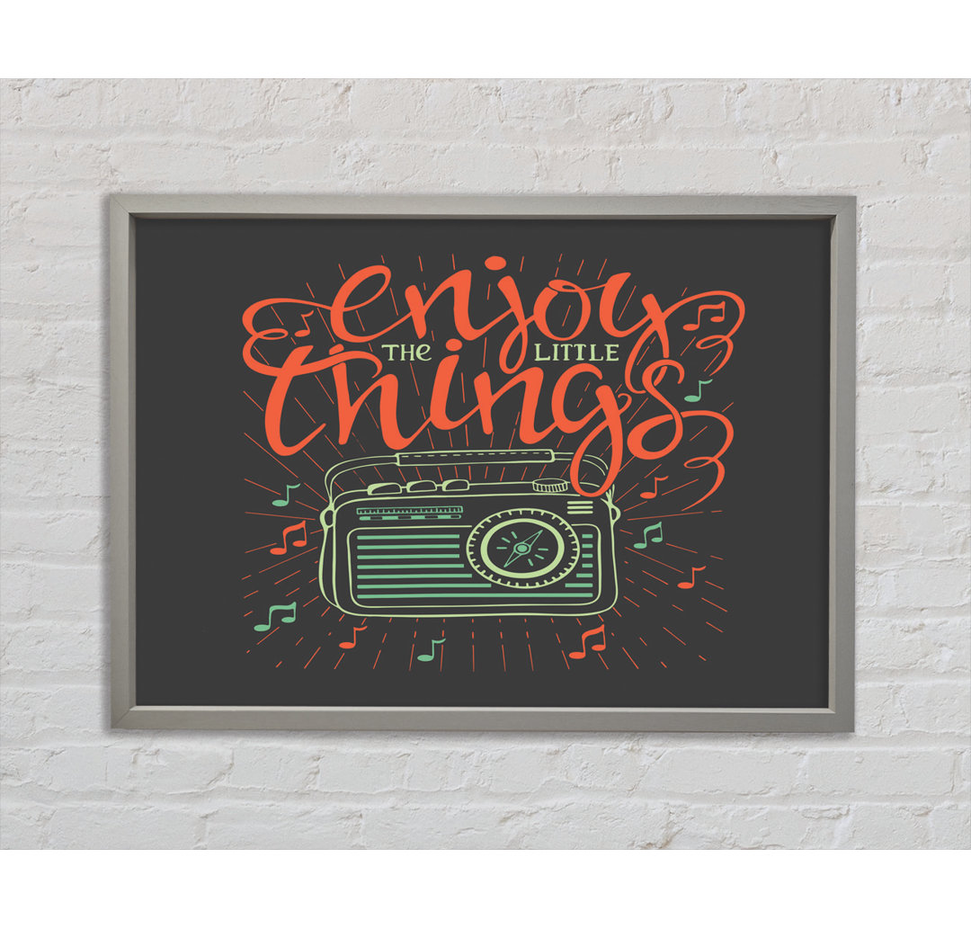 Enjoy The Little Things Music - Einzelner Bilderrahmen Typografie auf Leinwand