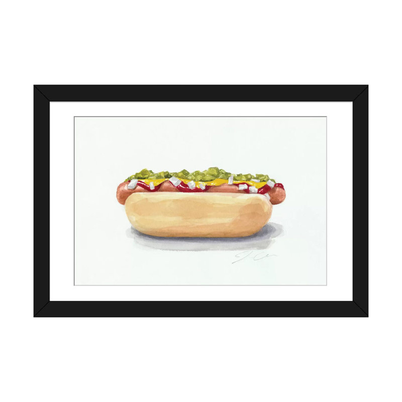 Thorfinn " Quite Frankly " Watercolor Print, 16" H x 24" W x 1" D, Black Framed Paper, White