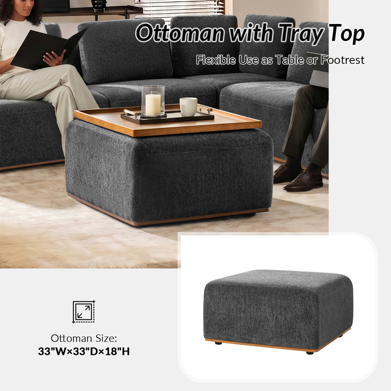 Lavallette Sofia Sectional Sofa, Grey